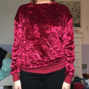 Zara crushed velvet sweatshirt